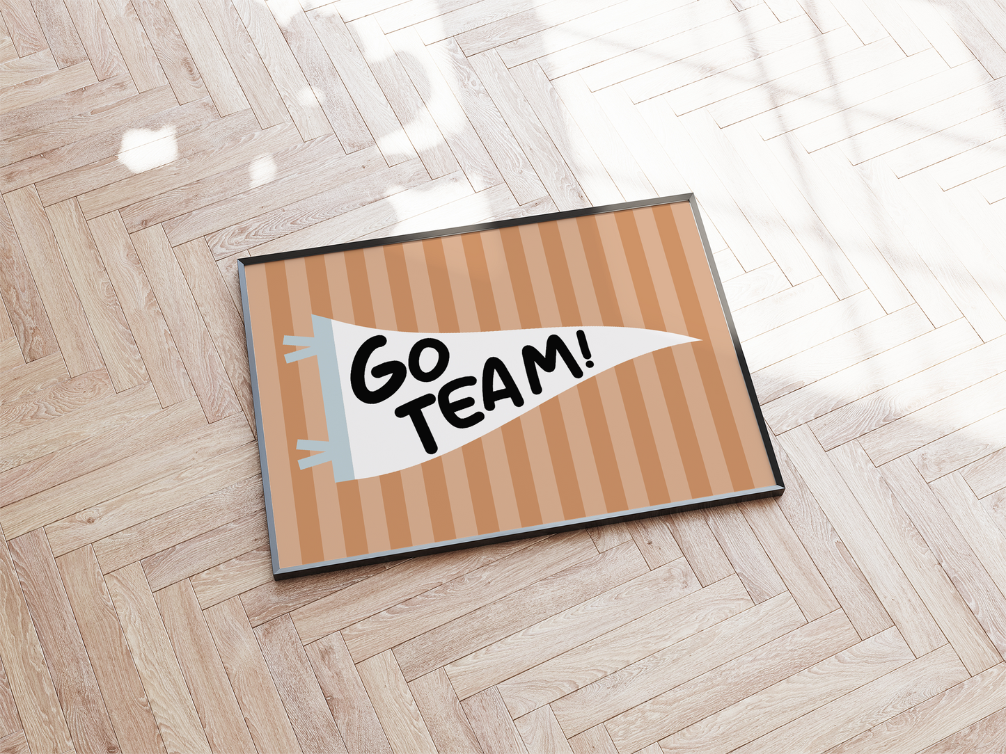 "Go Team" Basketball Pennant Flag Print