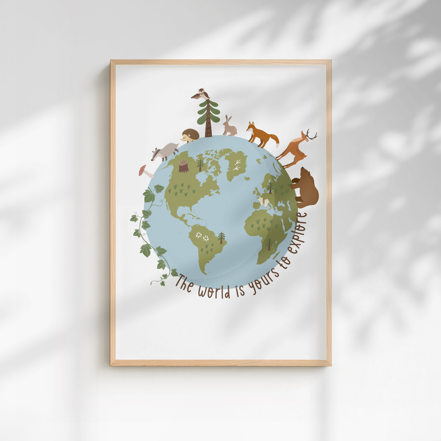 The World Is Yours to Explore Woodland Print - White