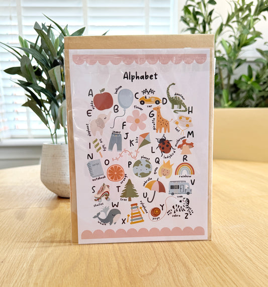 *Seconds* Alphabet With Dusky Pink Scallop: Size: A5
