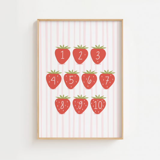 Coutning Strawberry Print