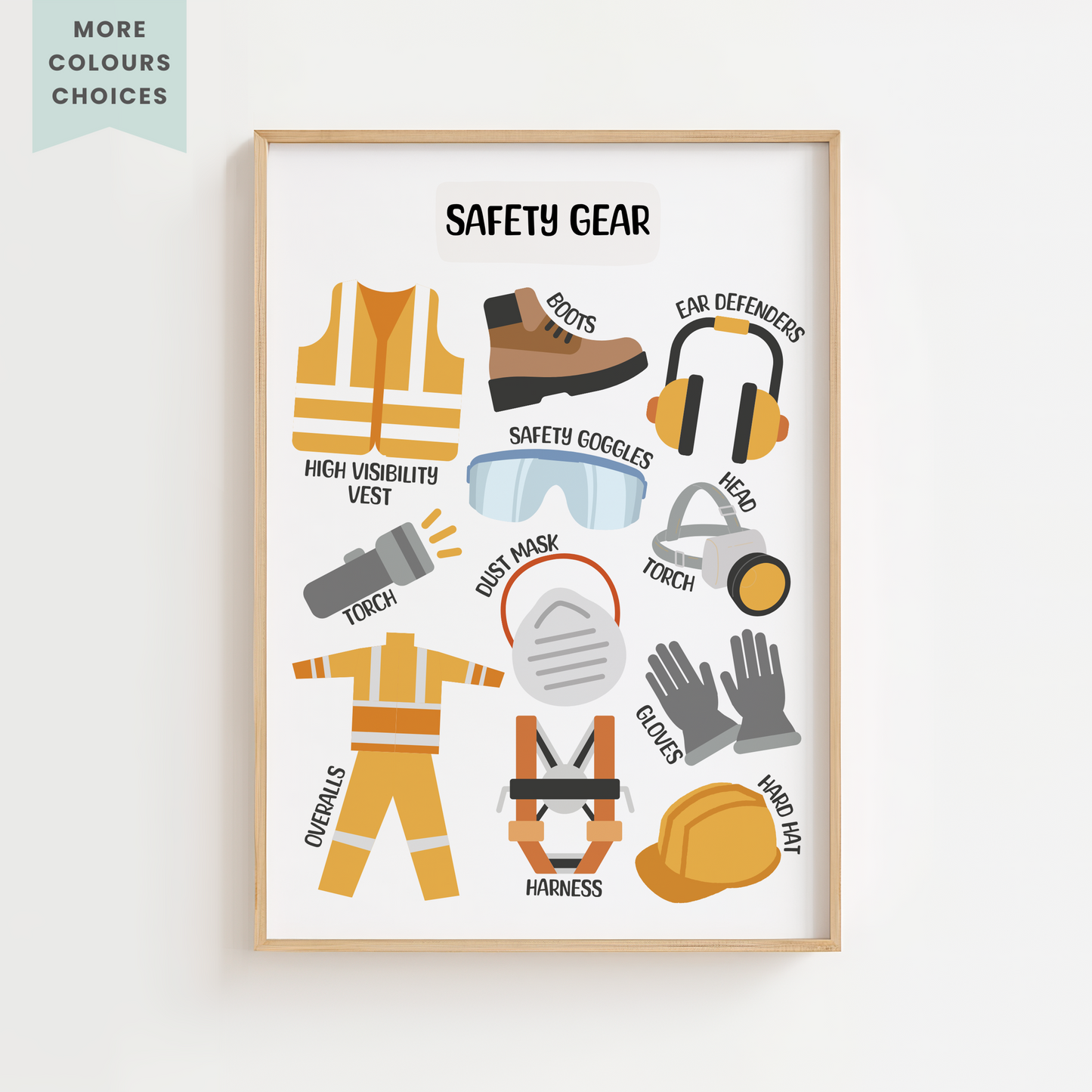 Construction Safety Gear Print