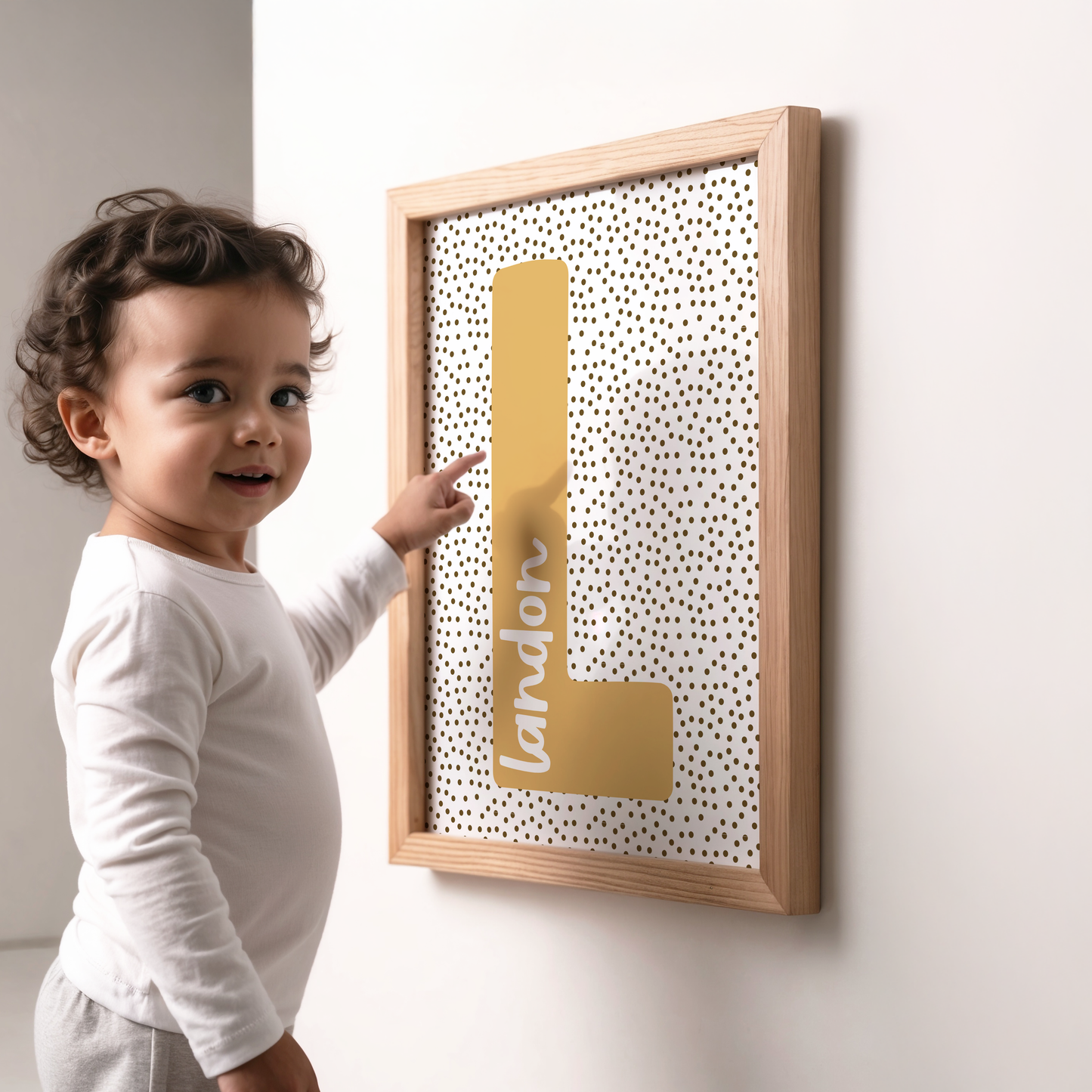 Personalised Dots Background Initial Print