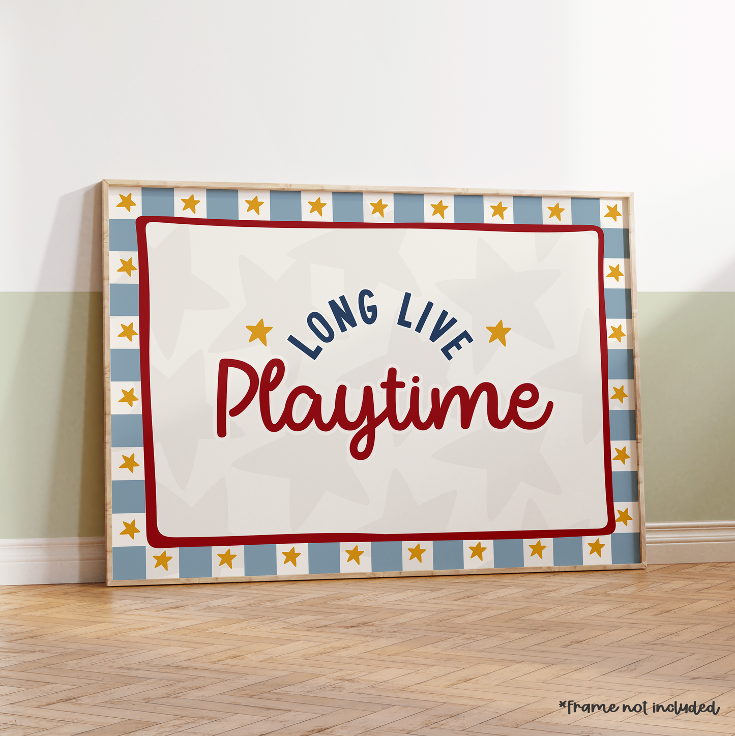 Long Live Playtime Stars Print - Blue