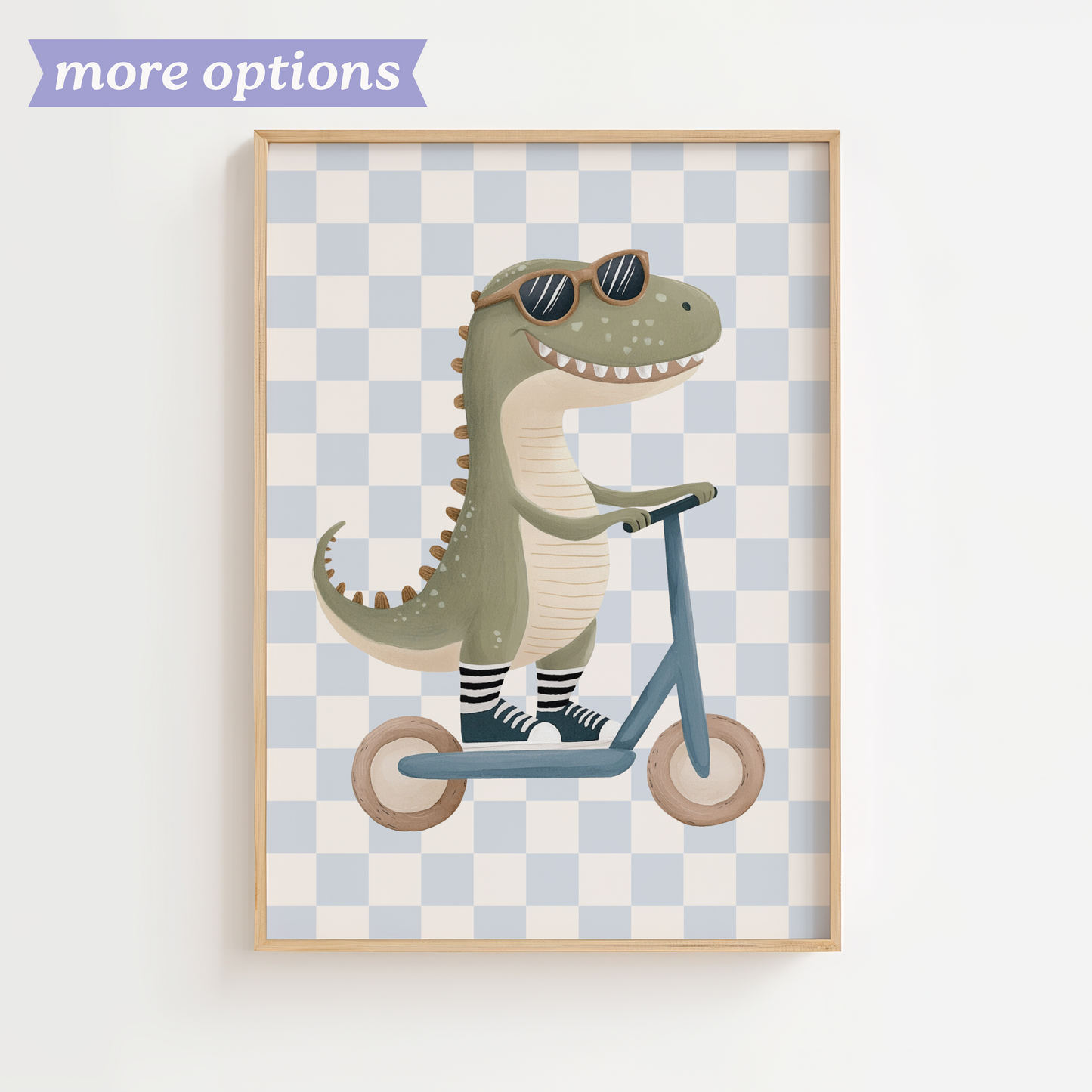 Cool Dinosaur Scooter Print