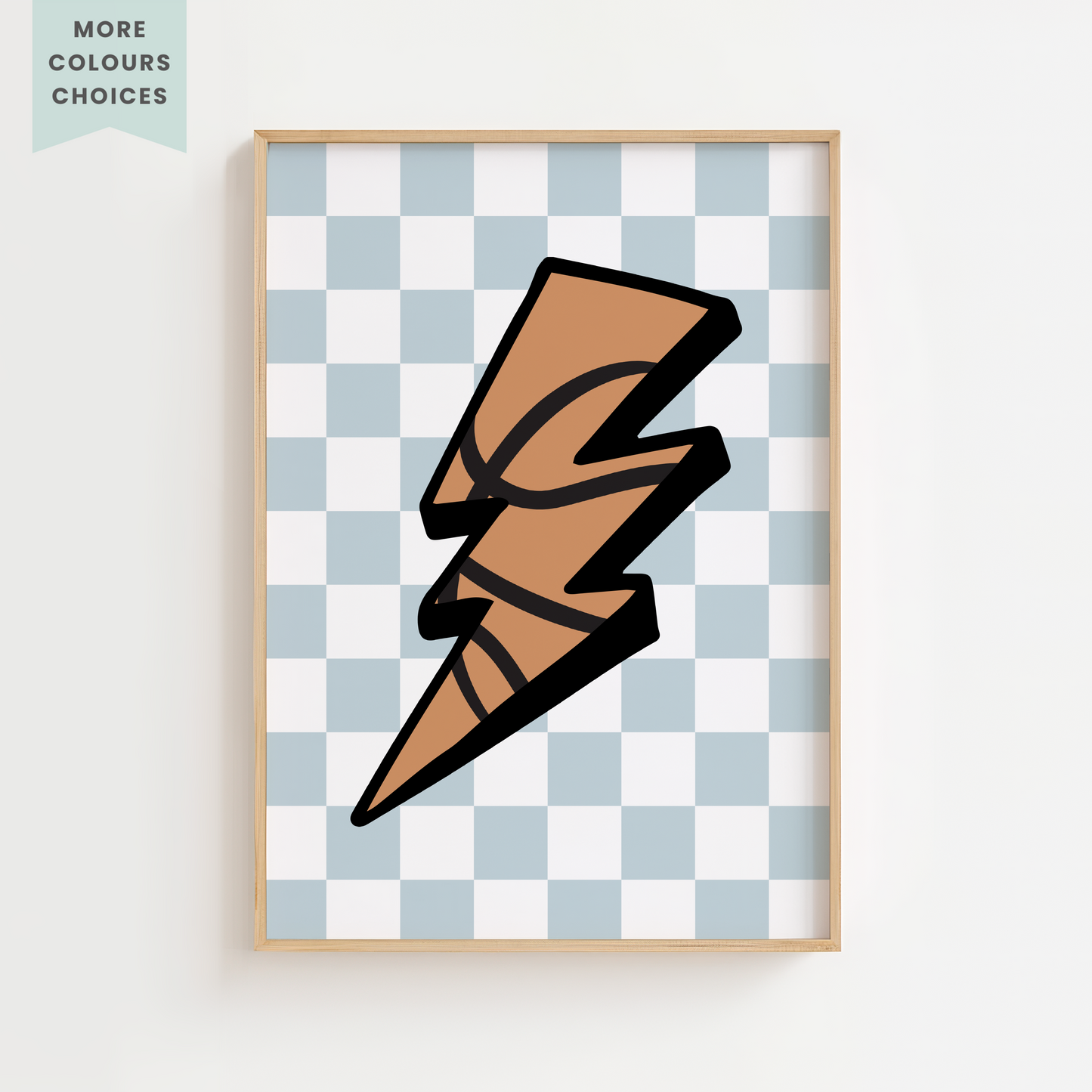 Checkerboard Lightning Bolt Basketball Print