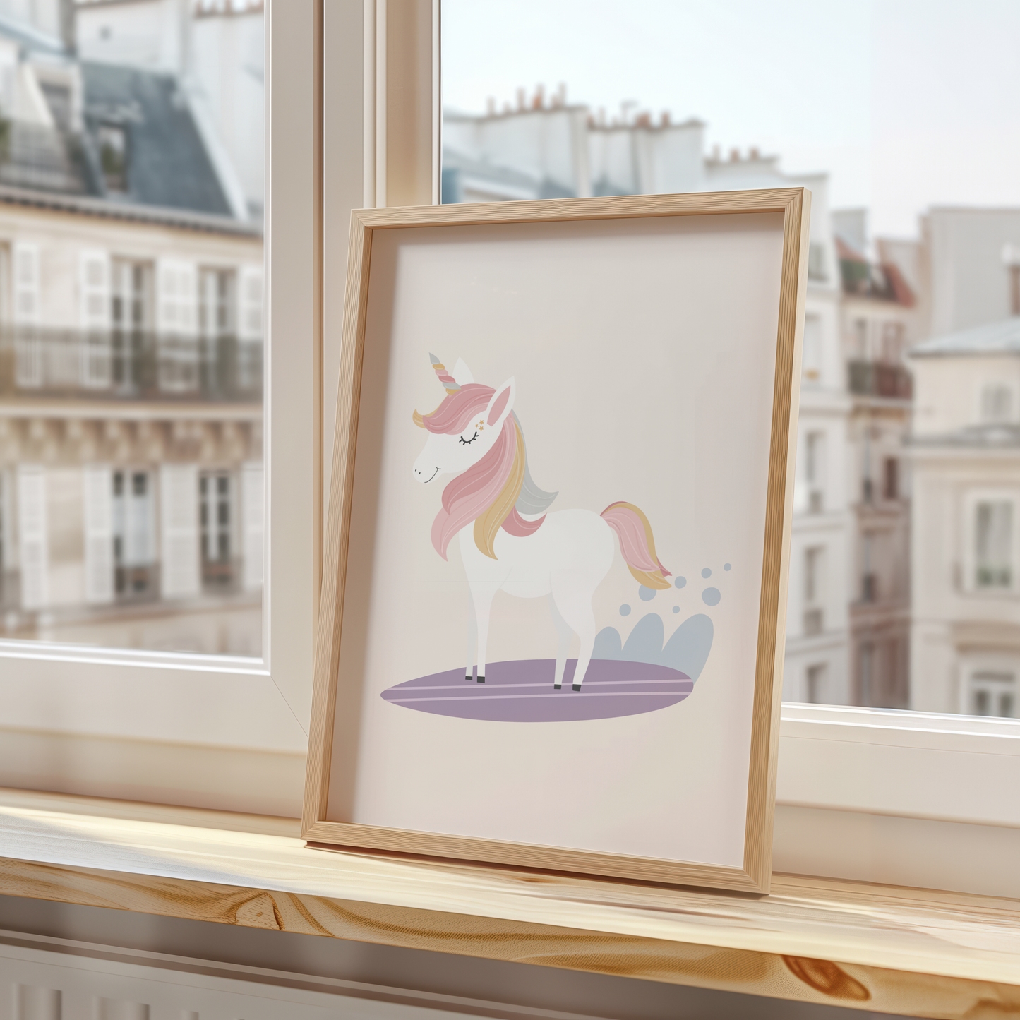 Surf Unicorn Nursery Print