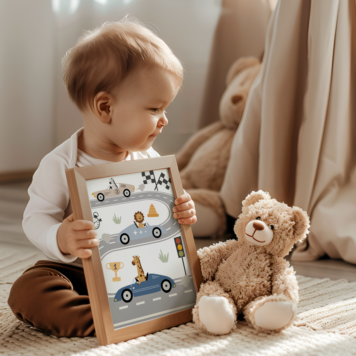 Little Animal Race Car Print