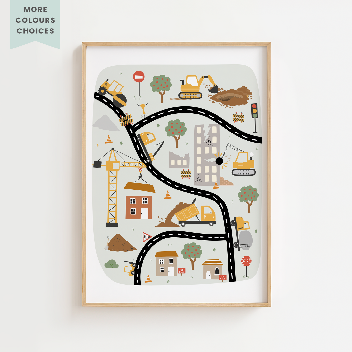 Construction Site Map Print