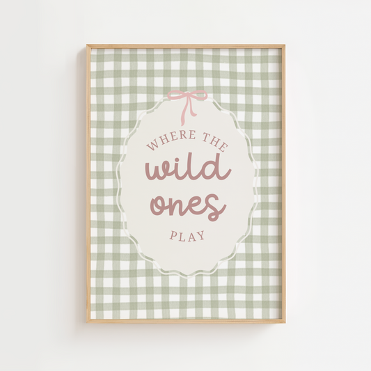 Vintage Gingham Wild Ones Print
