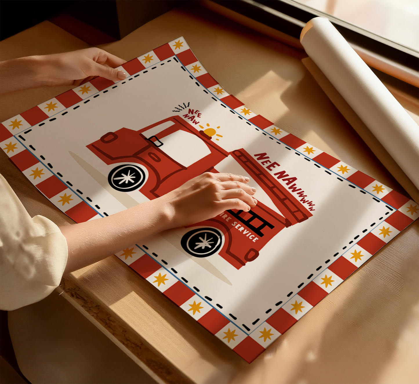 "Ne Naw" Fire Engine Print