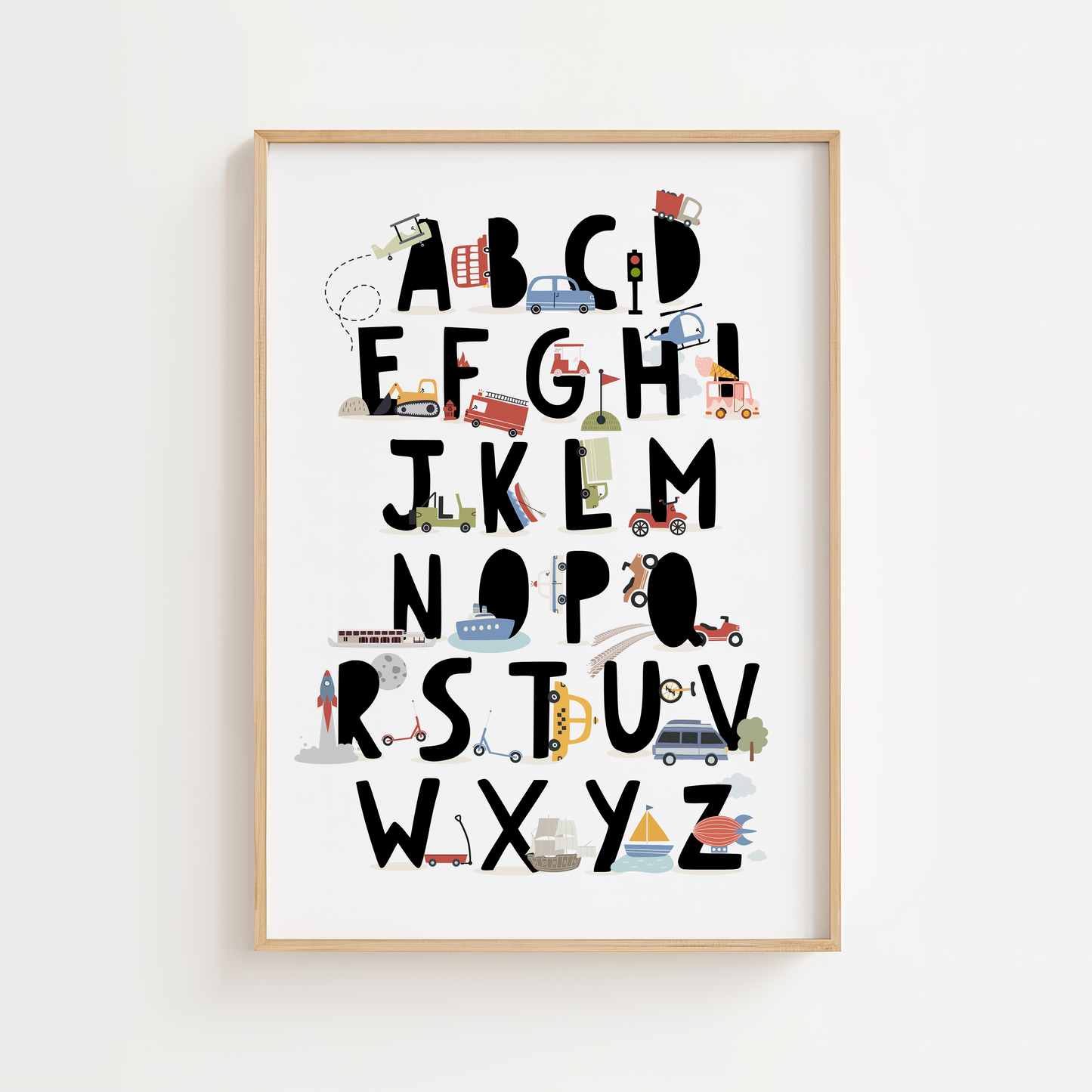 Types Of Transport Alphabet Print