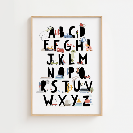 Types Of Transport Alphabet Print