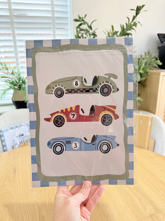 *Seconds* Race Cars: Size: A4
