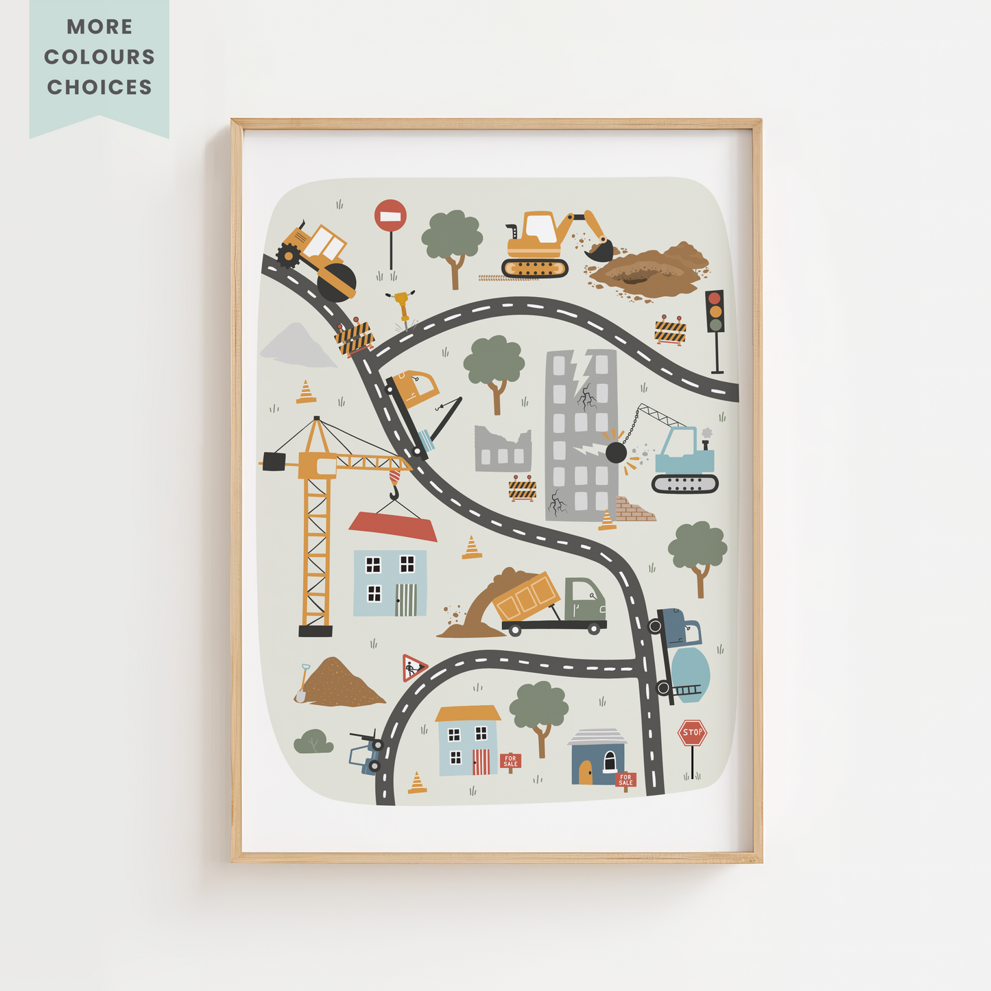 Construction Site Map Print