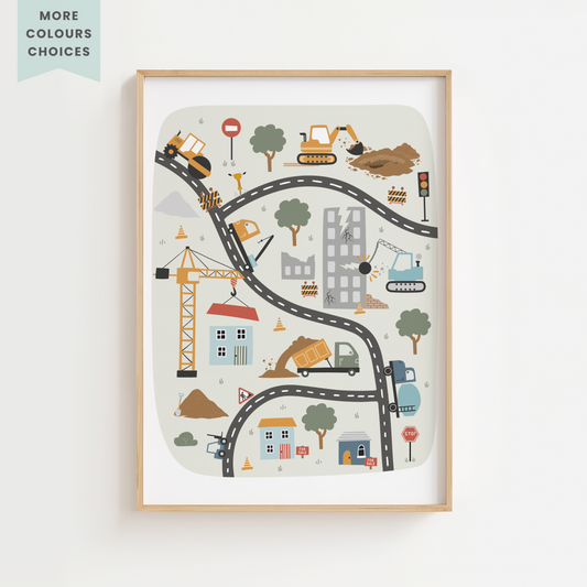 Construction Site Map Print