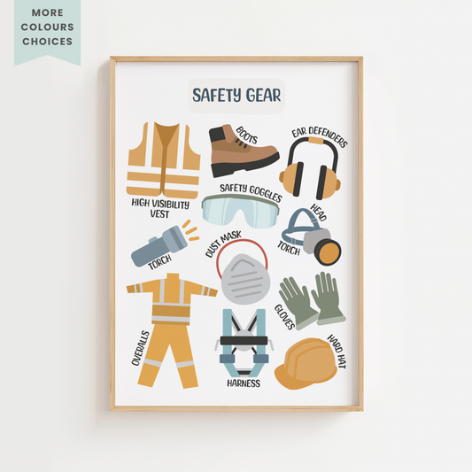 Construction Safety Gear Print