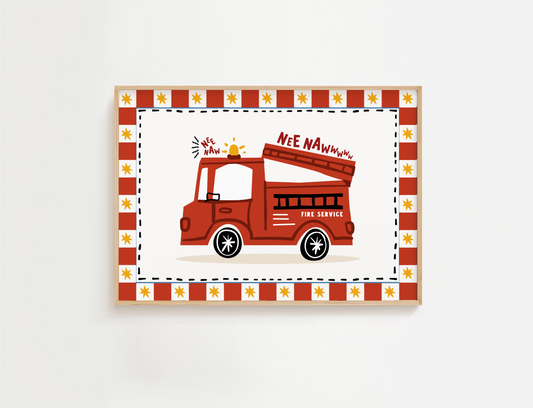 "Ne Naw" Fire Engine Print