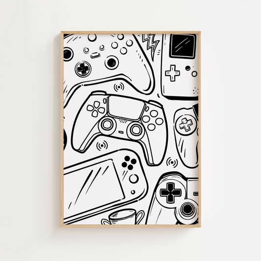 Gaming Doodle Print