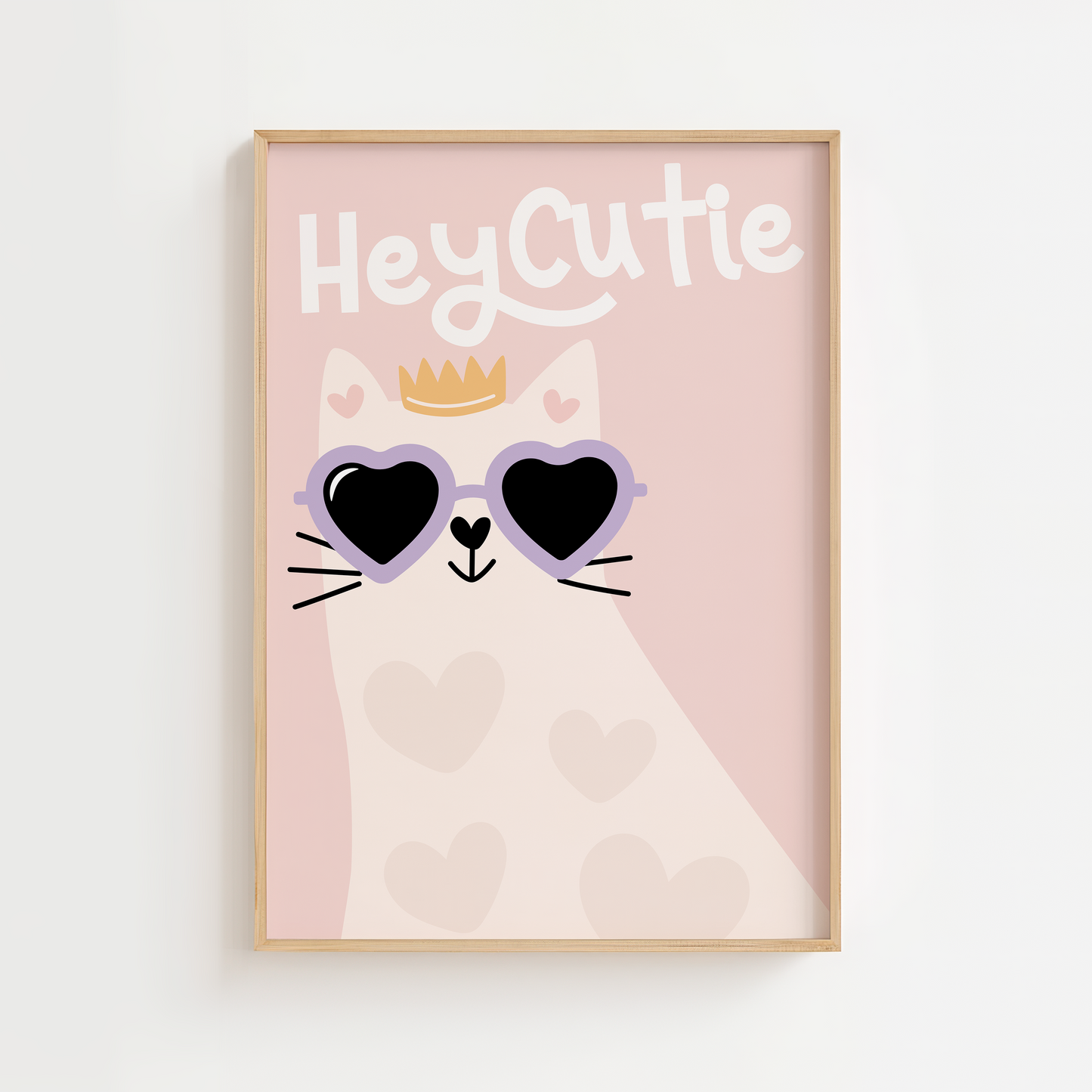 Hey Cutie Cat Print