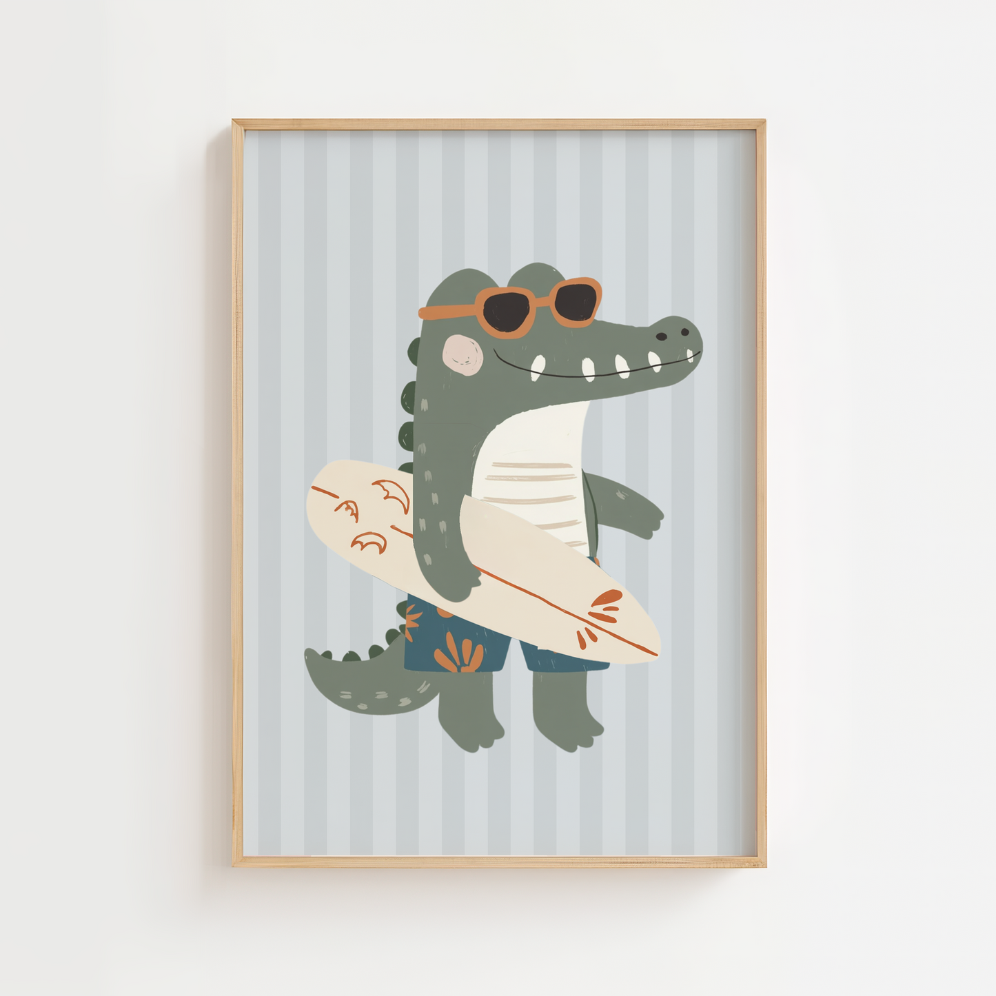 Surfer Crocodile Print