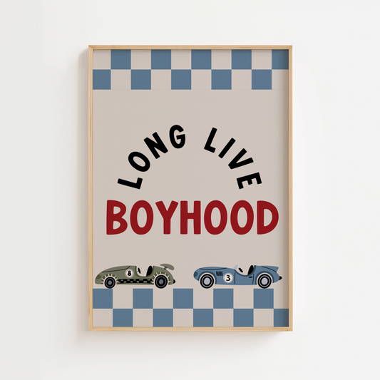Long Live Boyhood Race Car Print