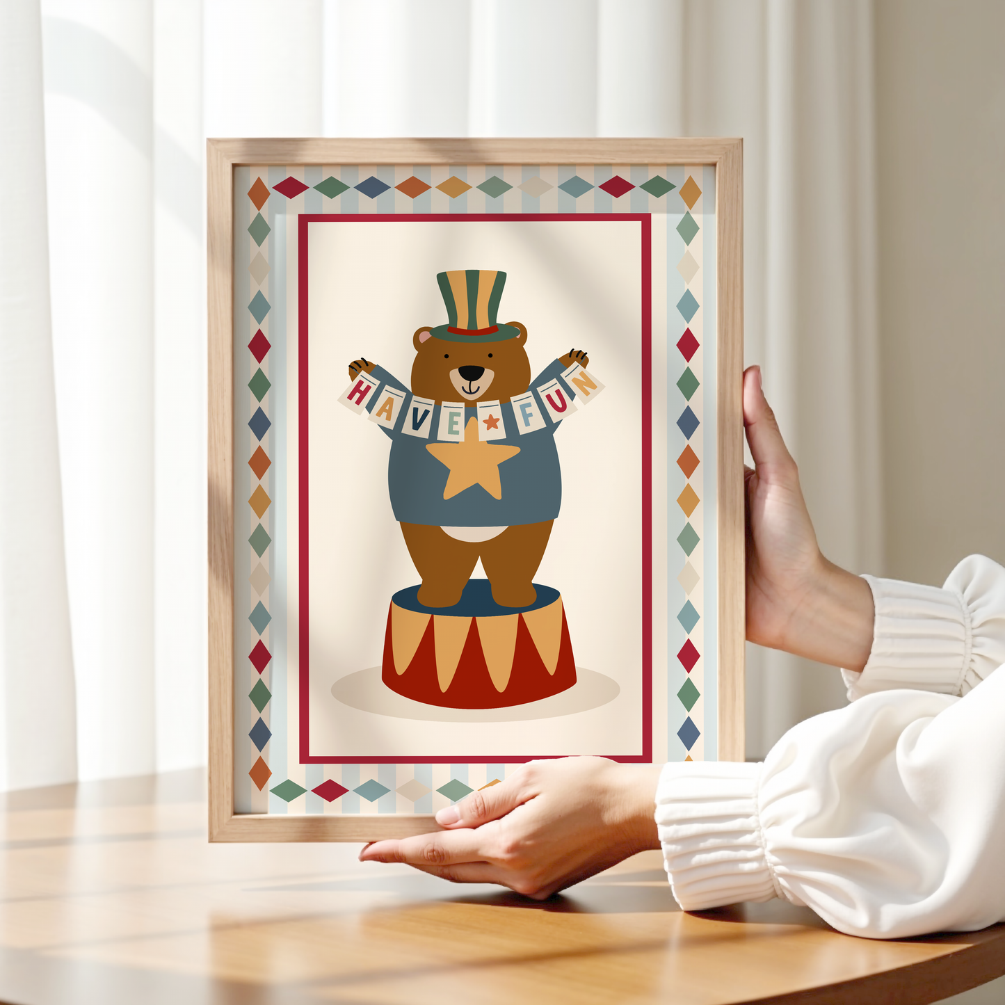 Have Fun Circus Bear Print