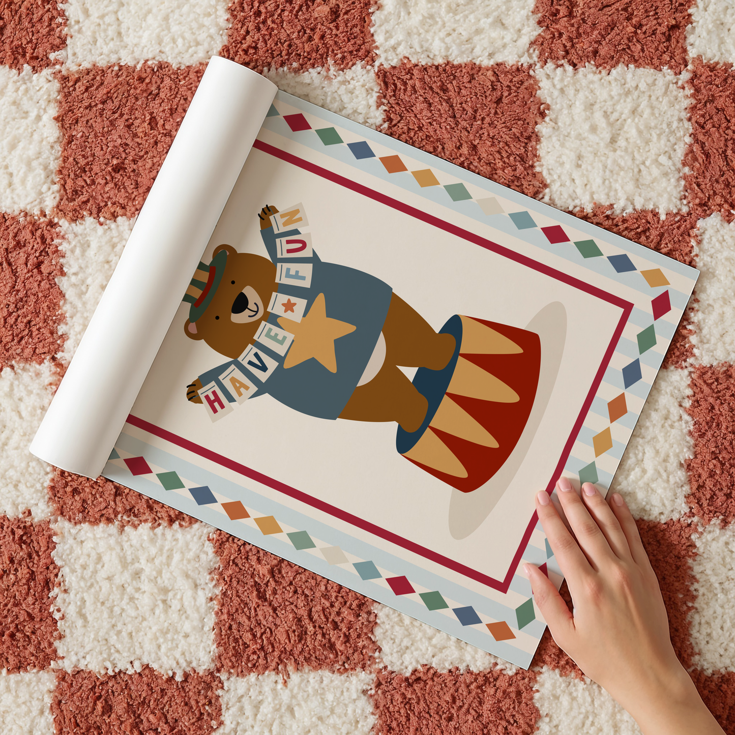 Have Fun Circus Bear Print