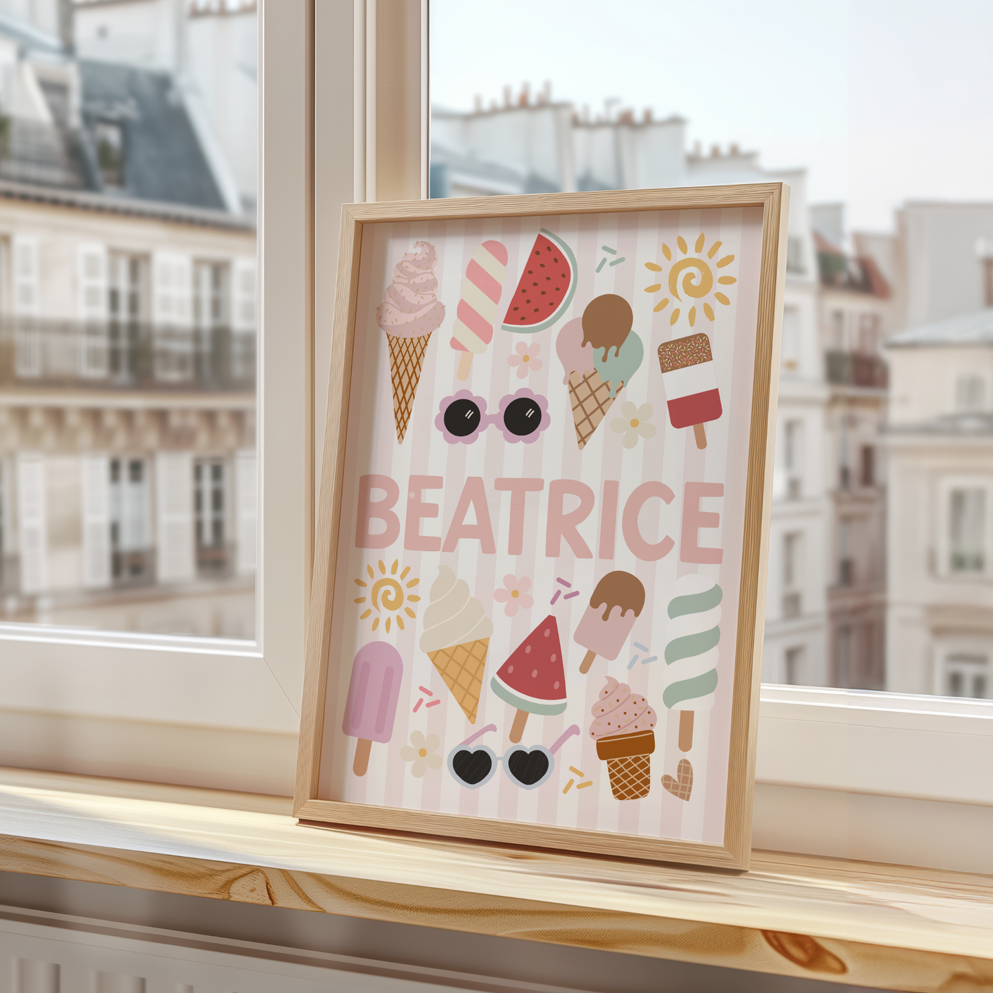 Personalised Ice Cream Name Print