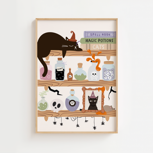 Spooky Shelf Halloween Print