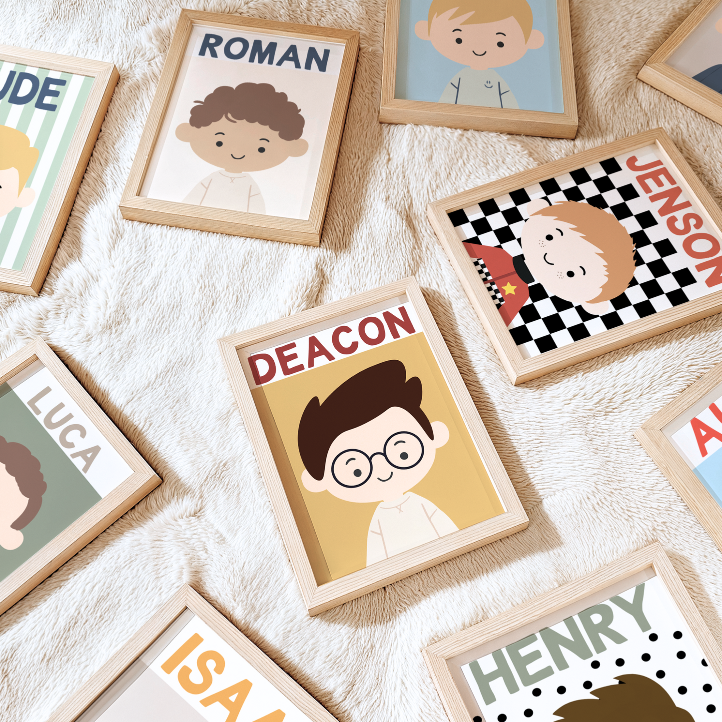 Fully Customisable Boys Portrait Print