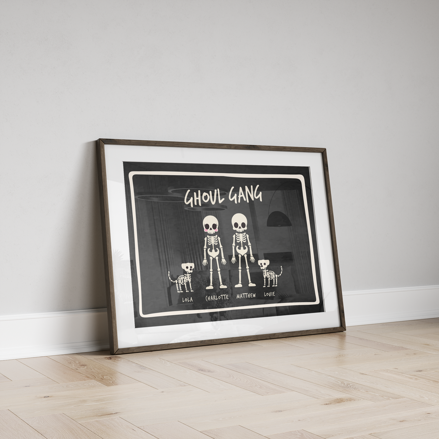Personalised Family Skeleton Print Halloween Print