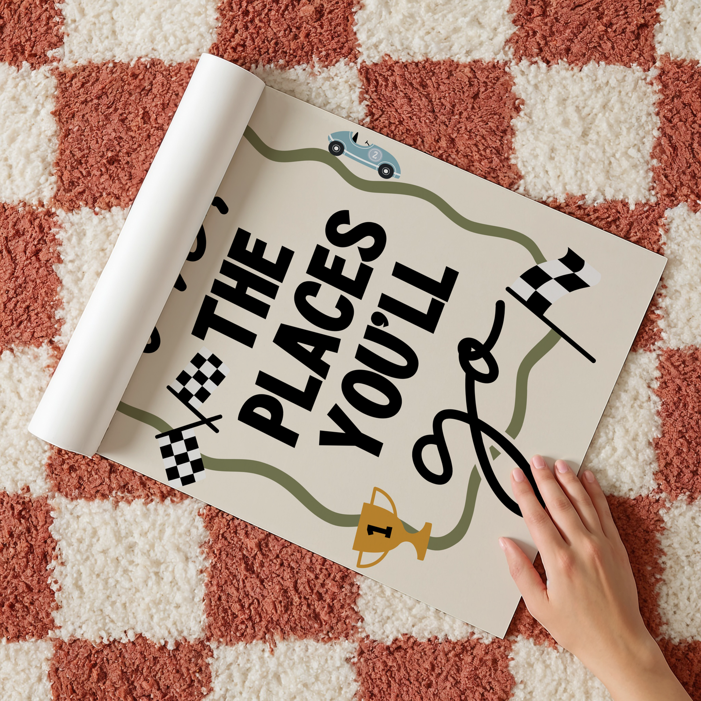 "Oh The Places You'll Go" Retro Racer Print