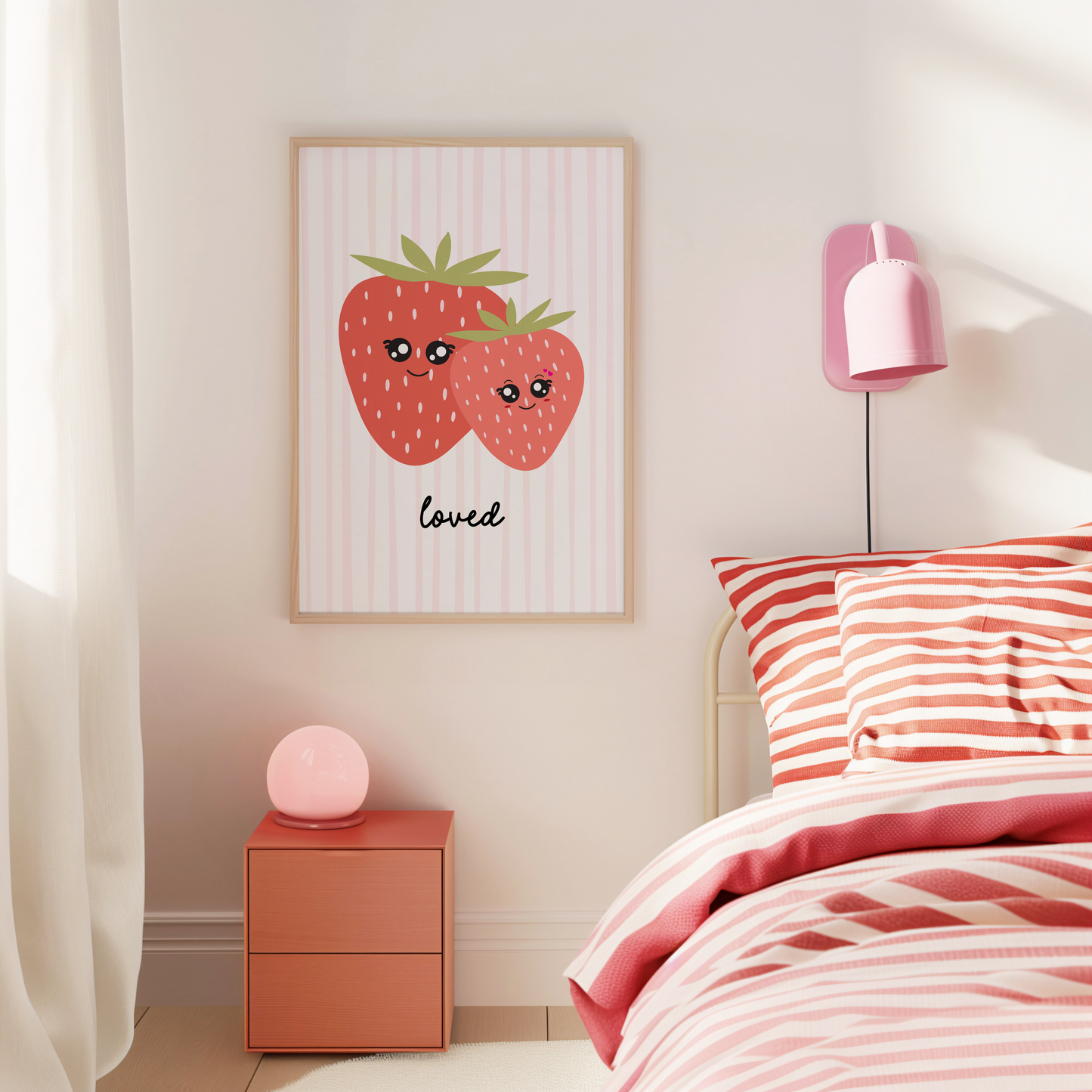 "Loved" Strawberry Print