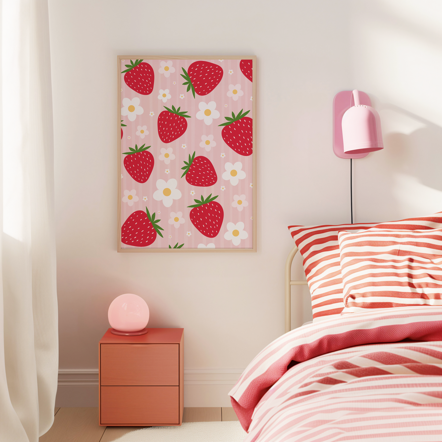 Strawberries & Daisies Print