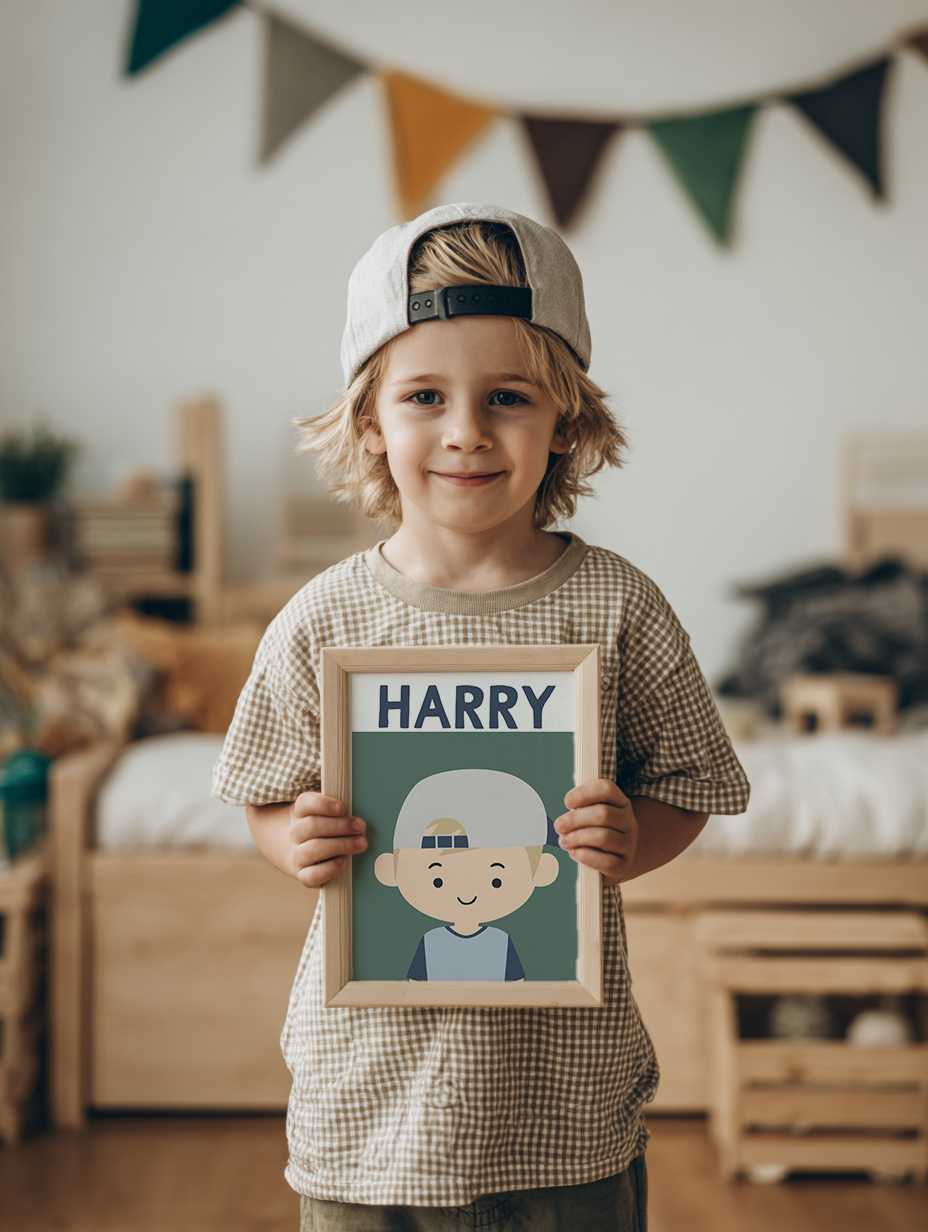 Fully Customisable Boys Portrait Print