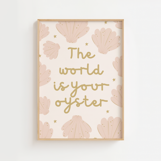 "The World Is Your Oyster" Boho Mermaid Print