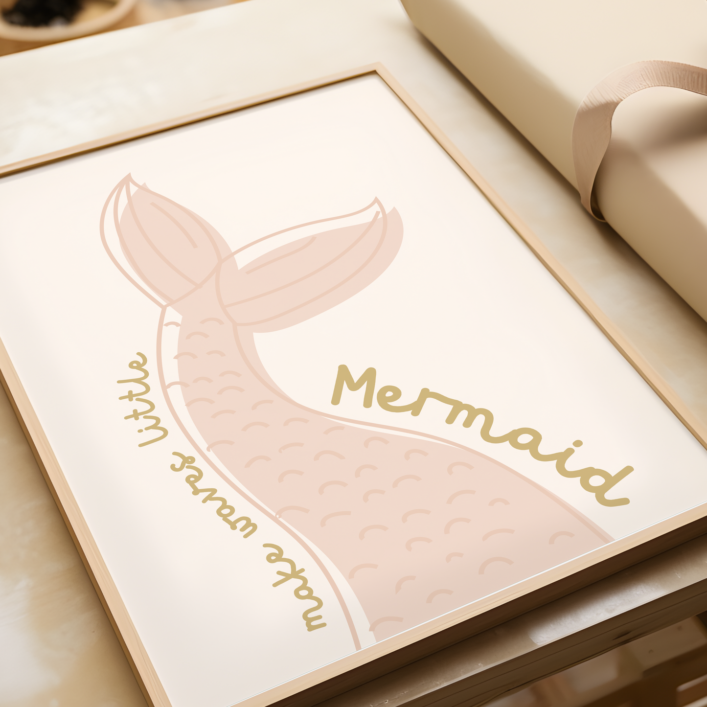 "Make Waves Little Mermaid" Boho Mermaid Print