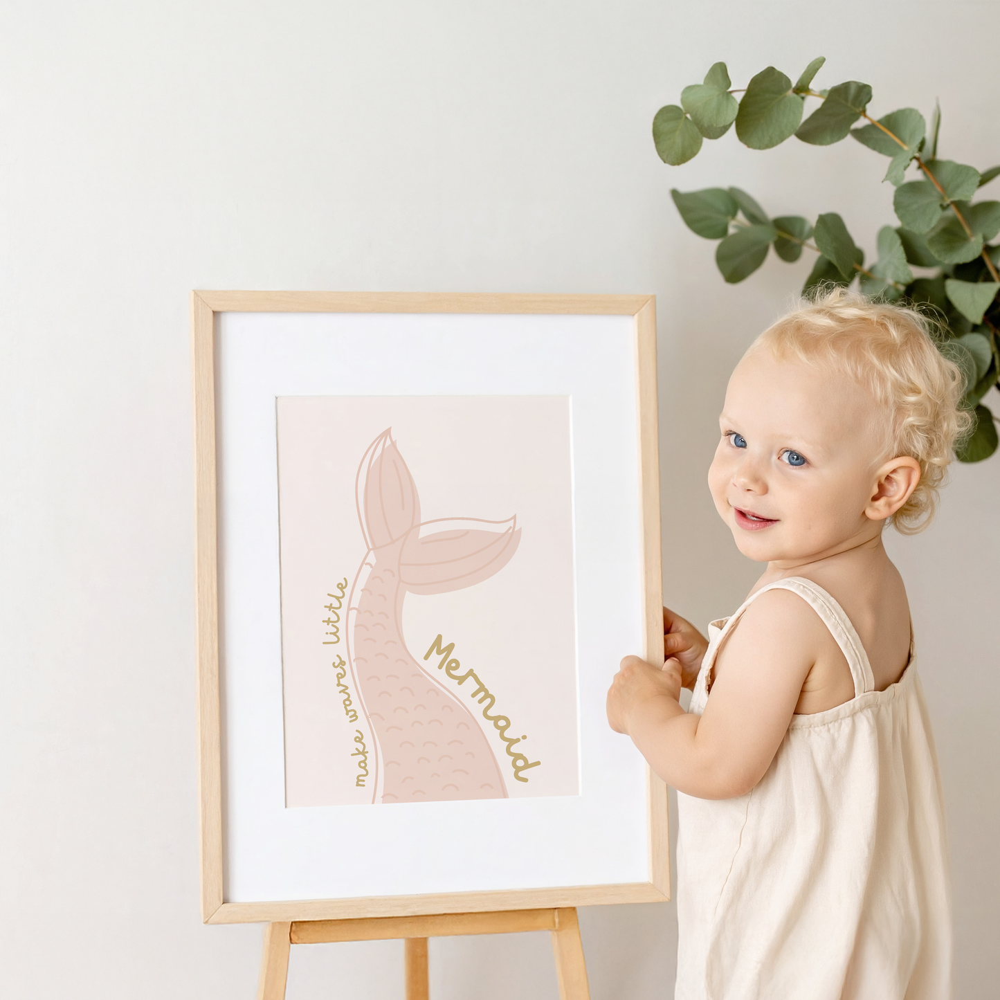 "Make Waves Little Mermaid" Boho Mermaid Print