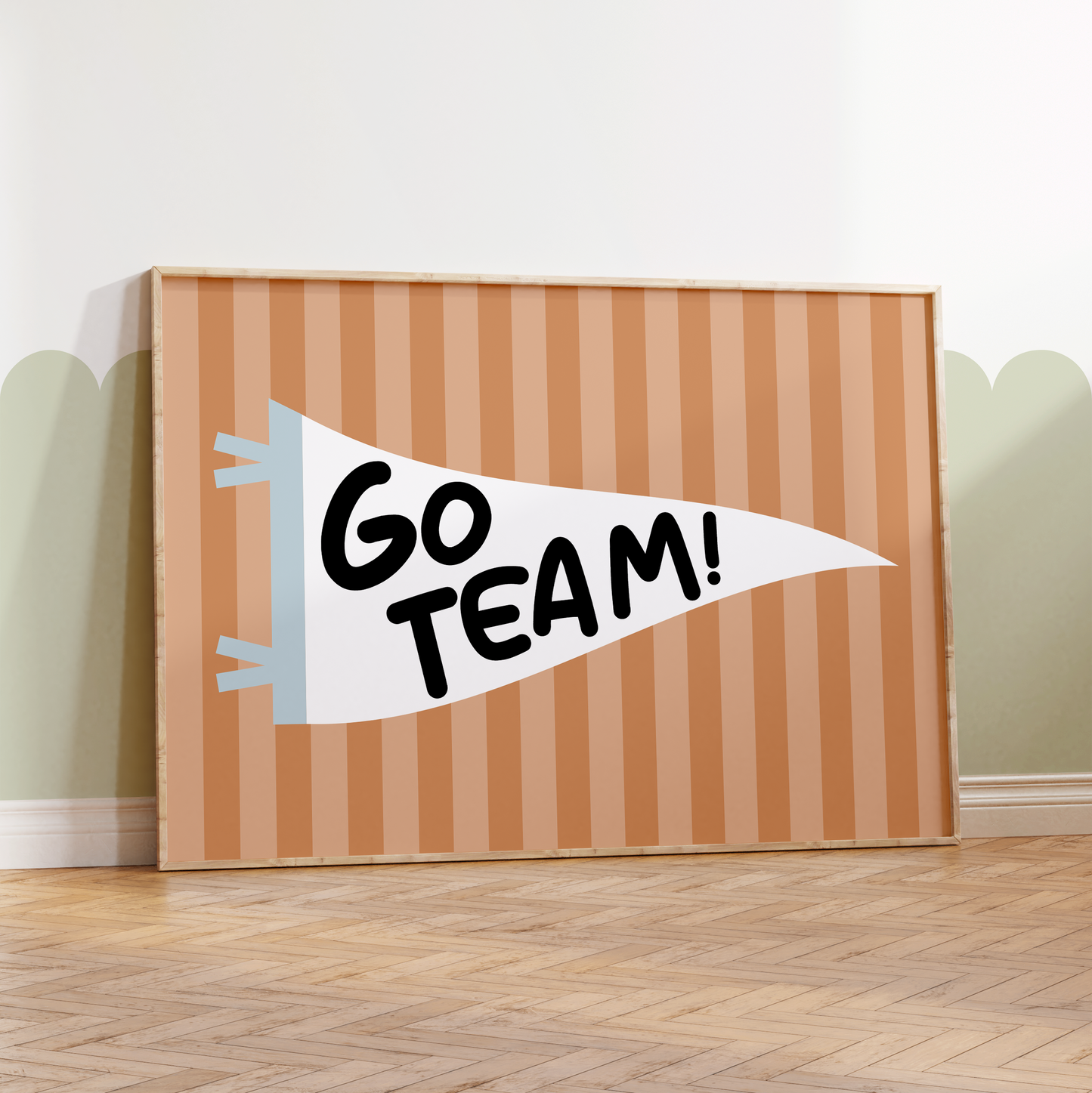 "Go Team" Basketball Pennant Flag Print