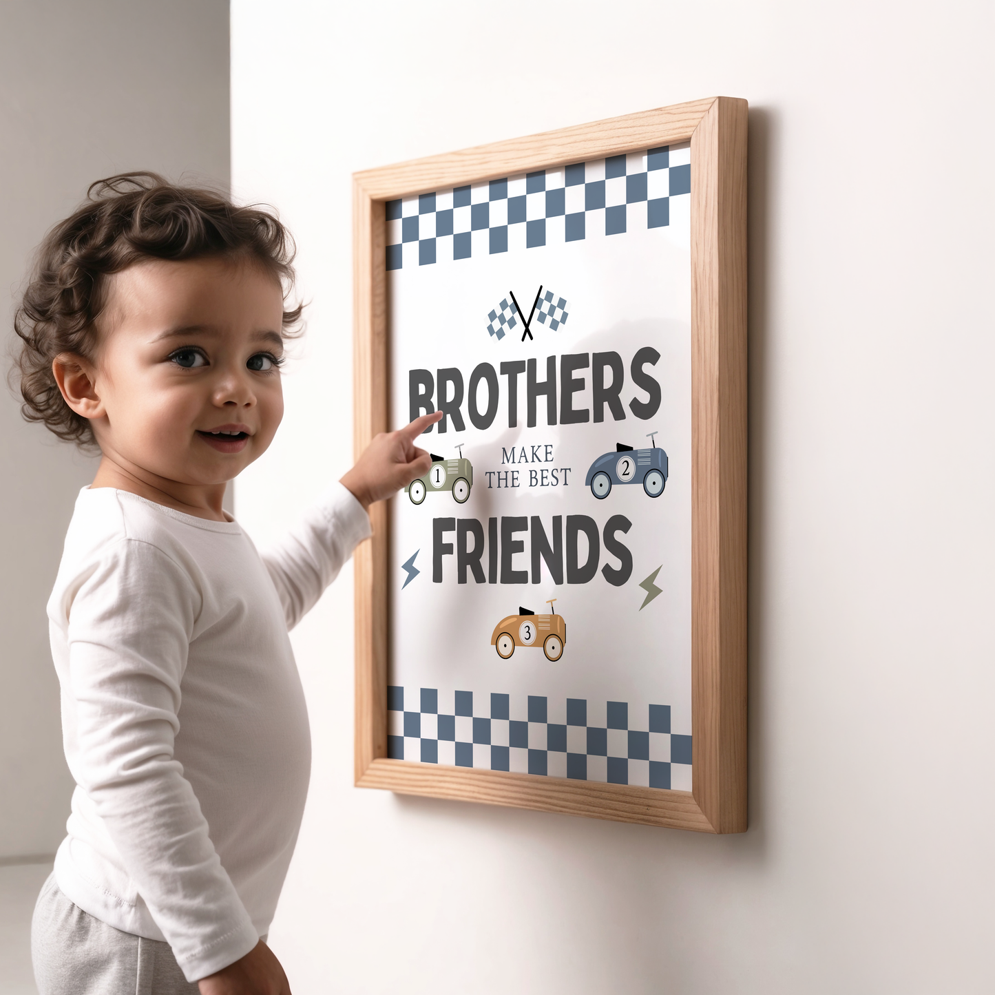 "Brothers Make The Best Friends" Race Car Print