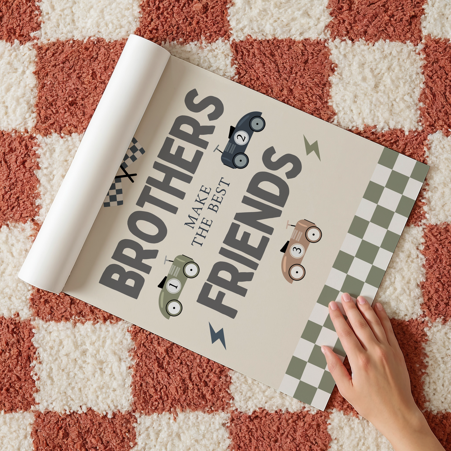 "Brothers Make The Best Friends" Race Car Print
