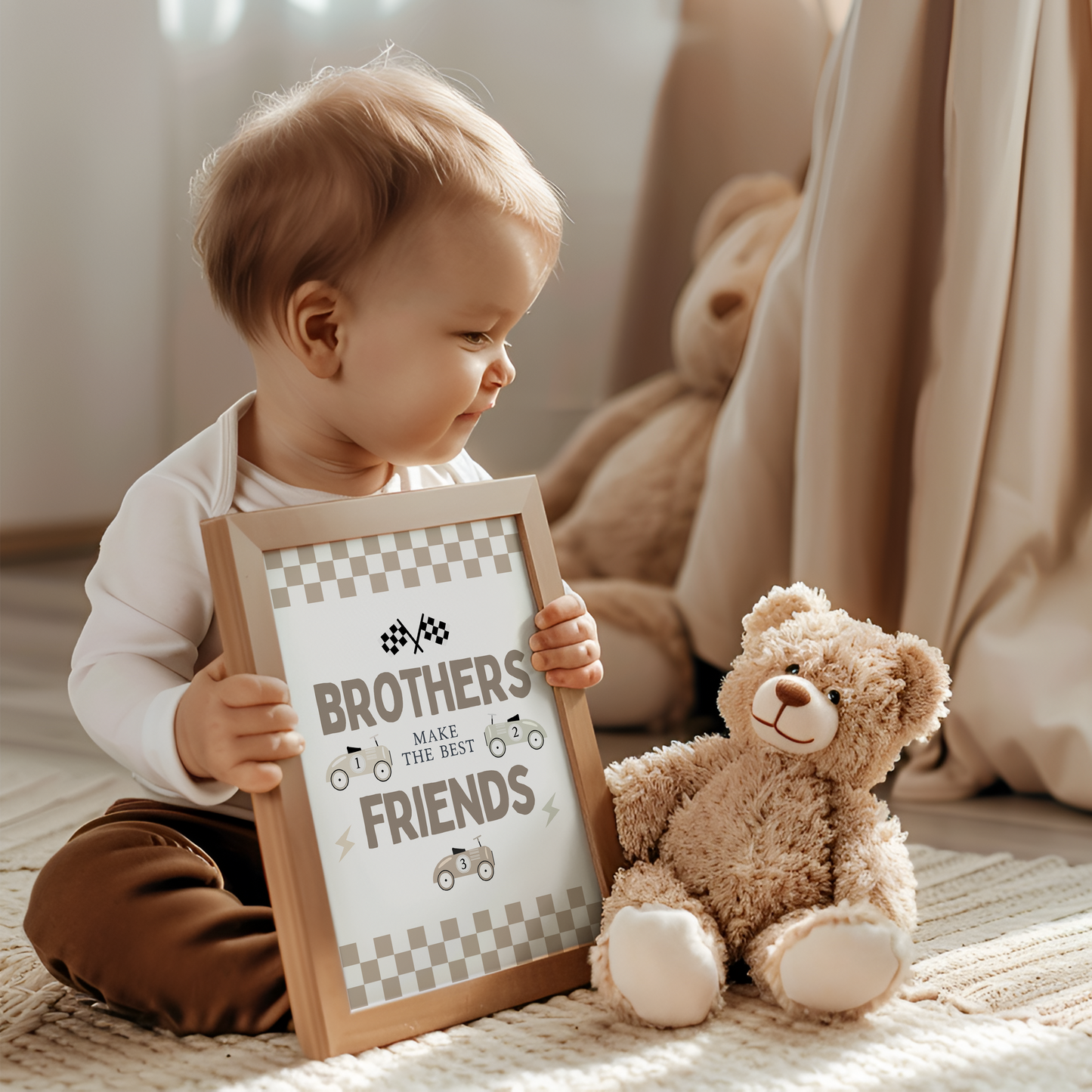 "Brothers Make The Best Friends" Race Car Print