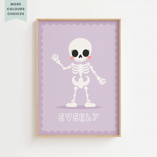Personalised Skeleton Print Halloween Print