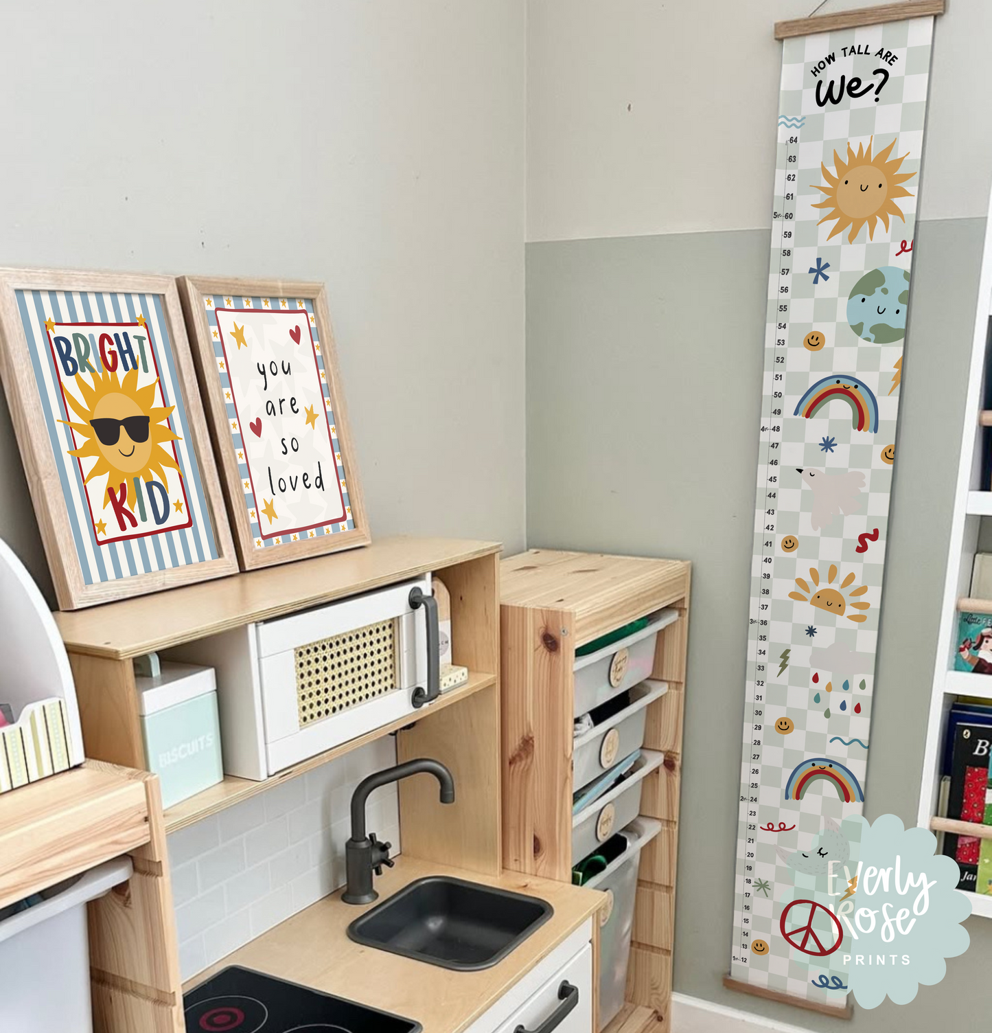 Personalised Sunshine Height Chart Print - Green
