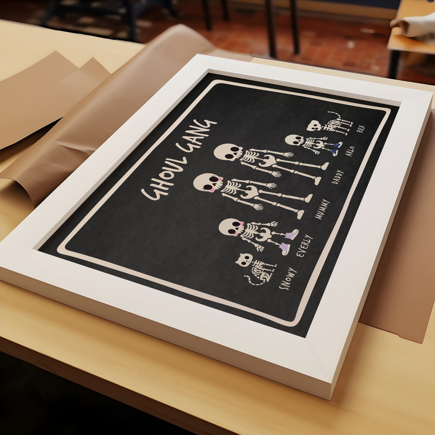 Personalised Family Skeleton Print Halloween Print
