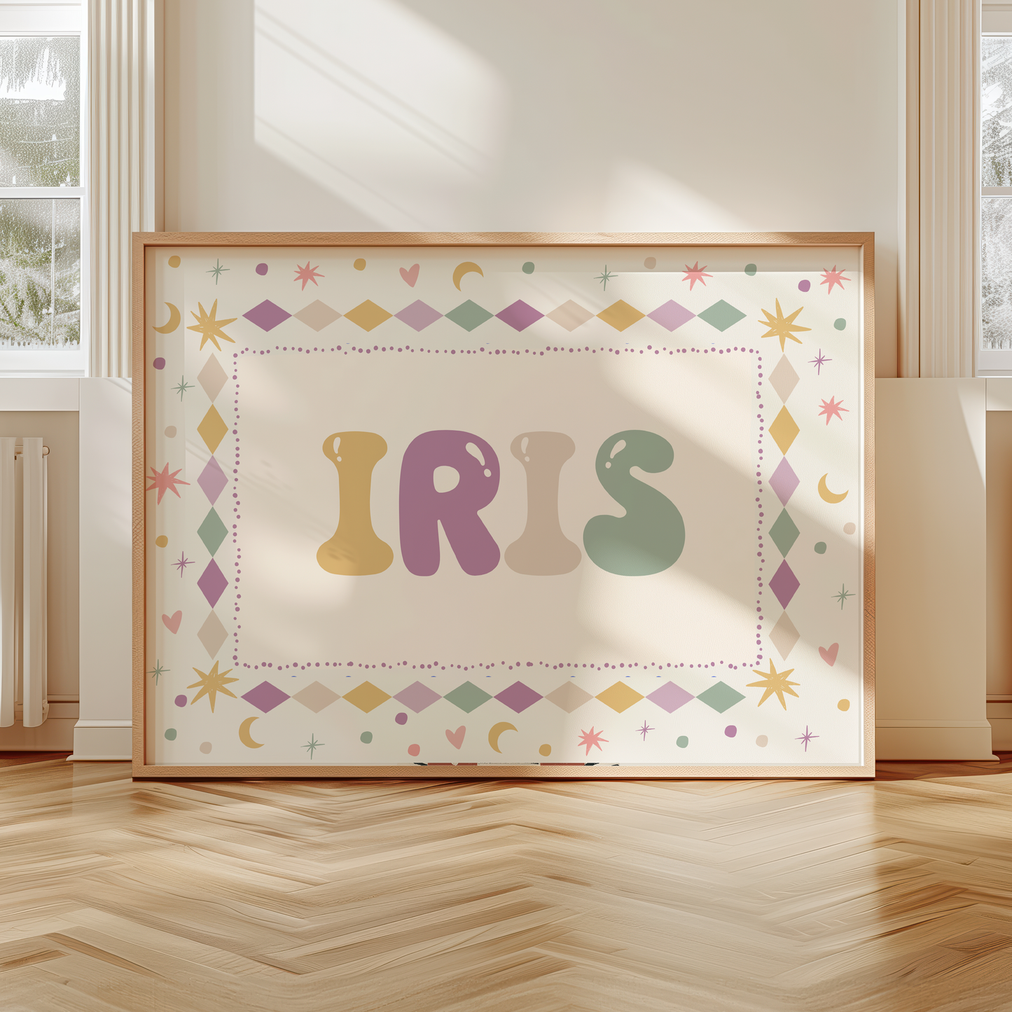 Pastel Meadow Personalised Name Print
