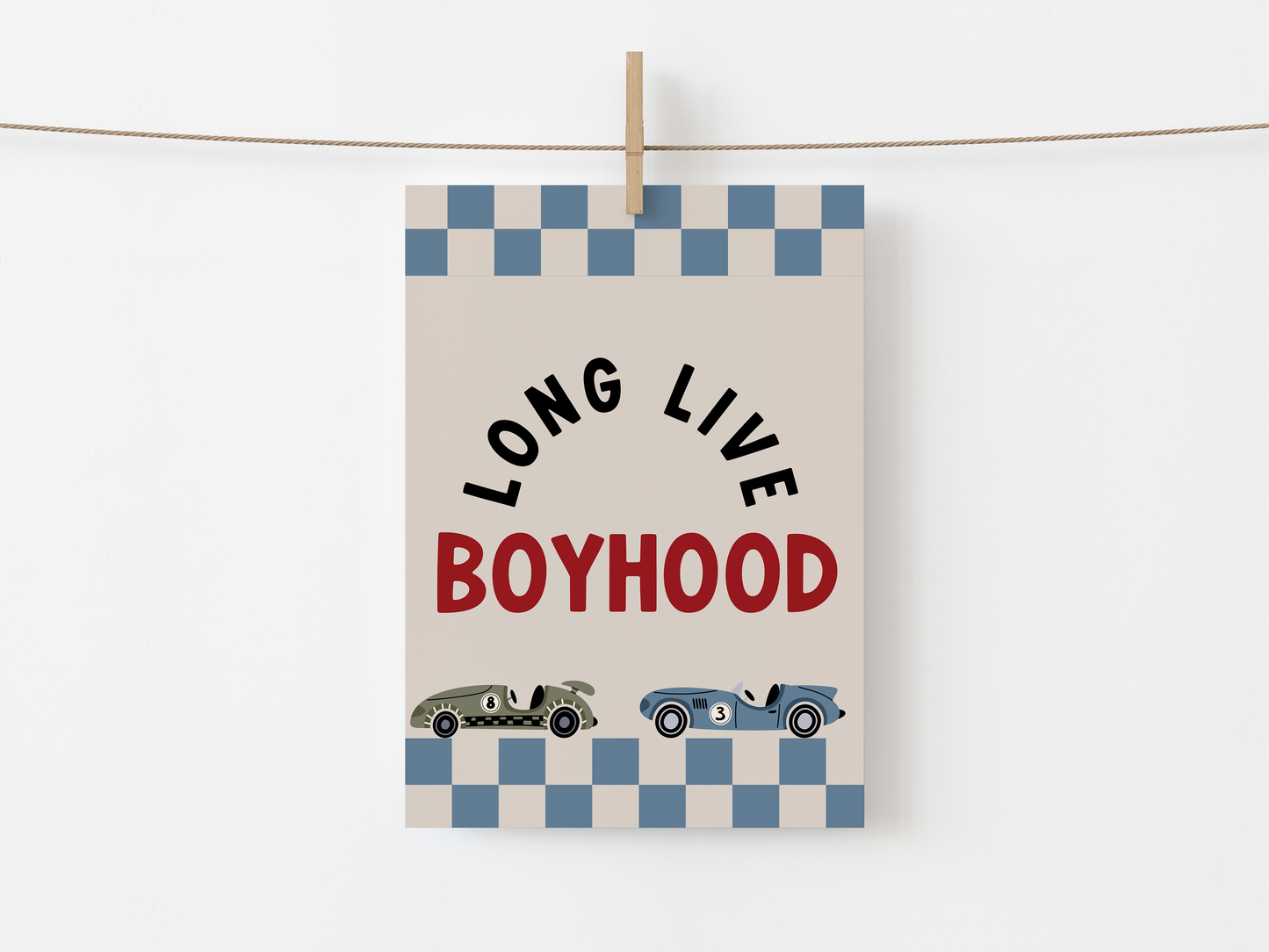 Long Live Boyhood Race Car Print