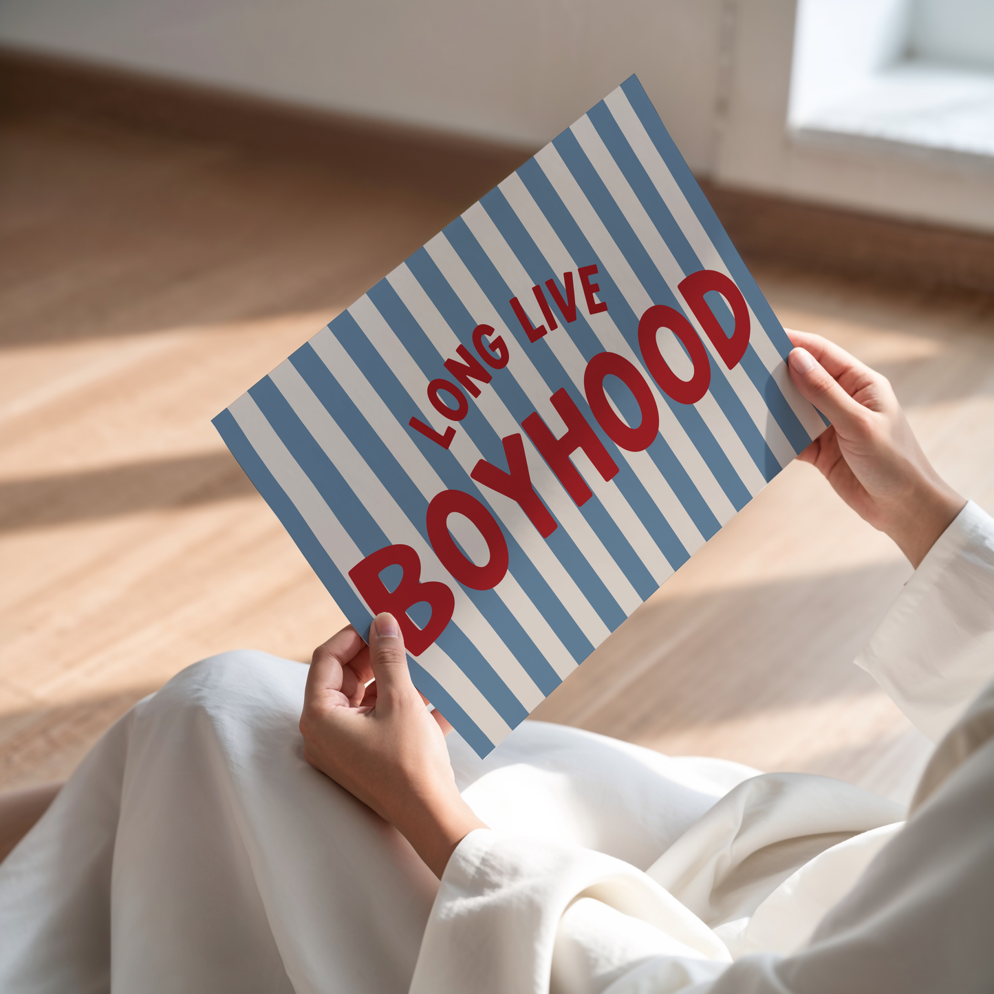 Stripe Long Live Boyhood Stars Print - Blue/Red/Stone