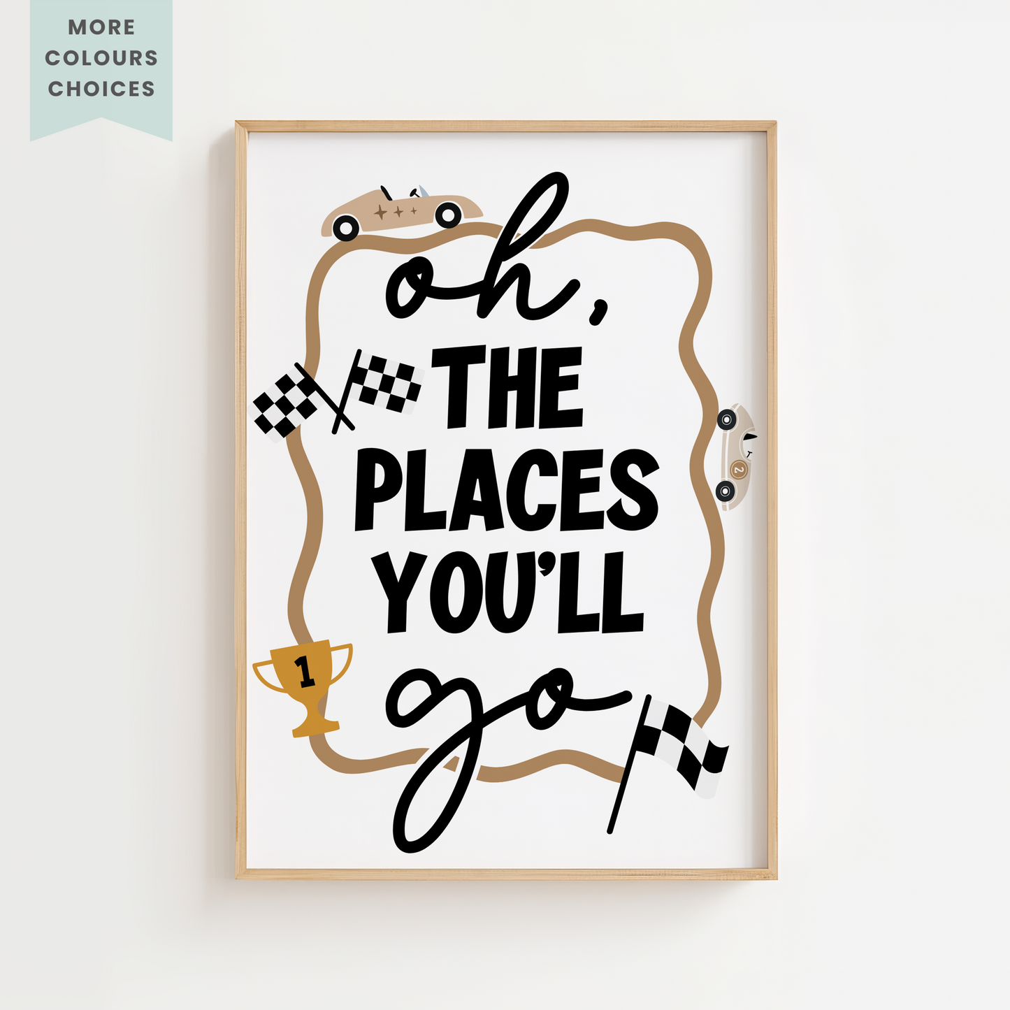 "Oh The Places You'll Go" Retro Racer Print