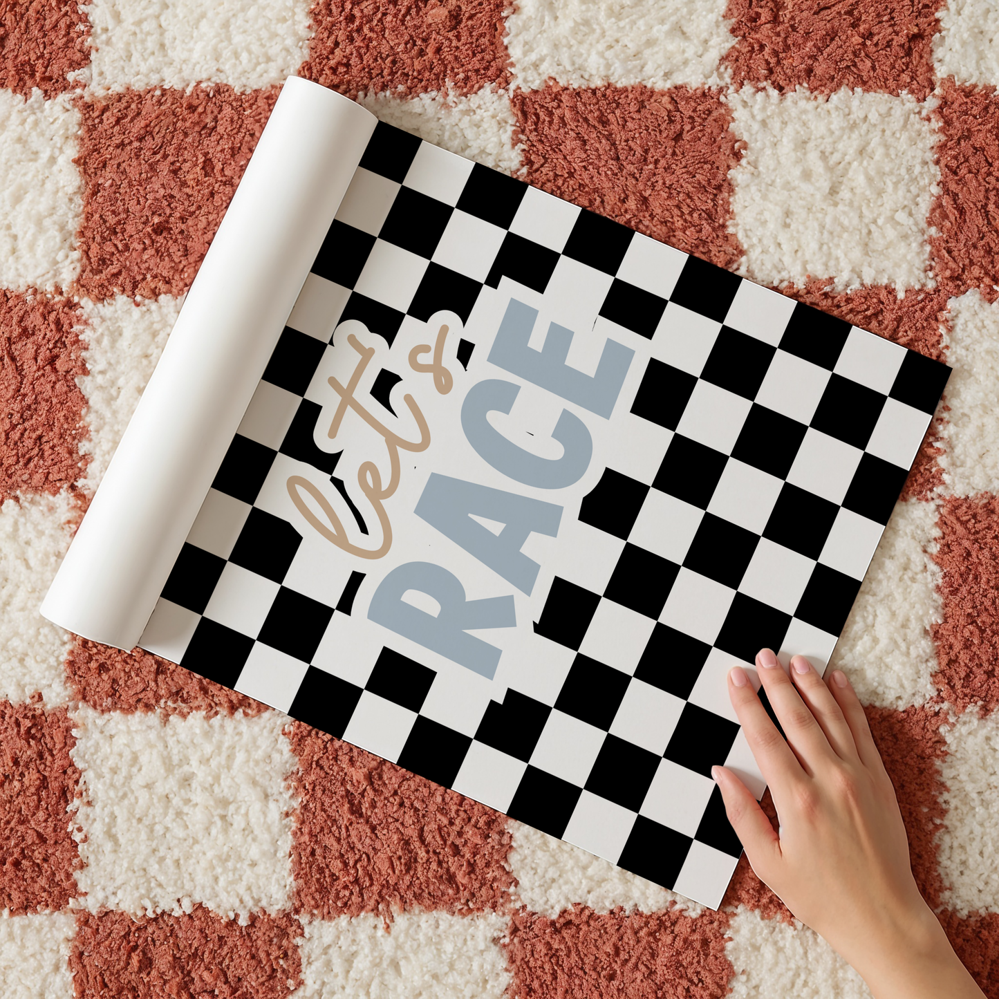 "Let's Race" Retro Racer Print